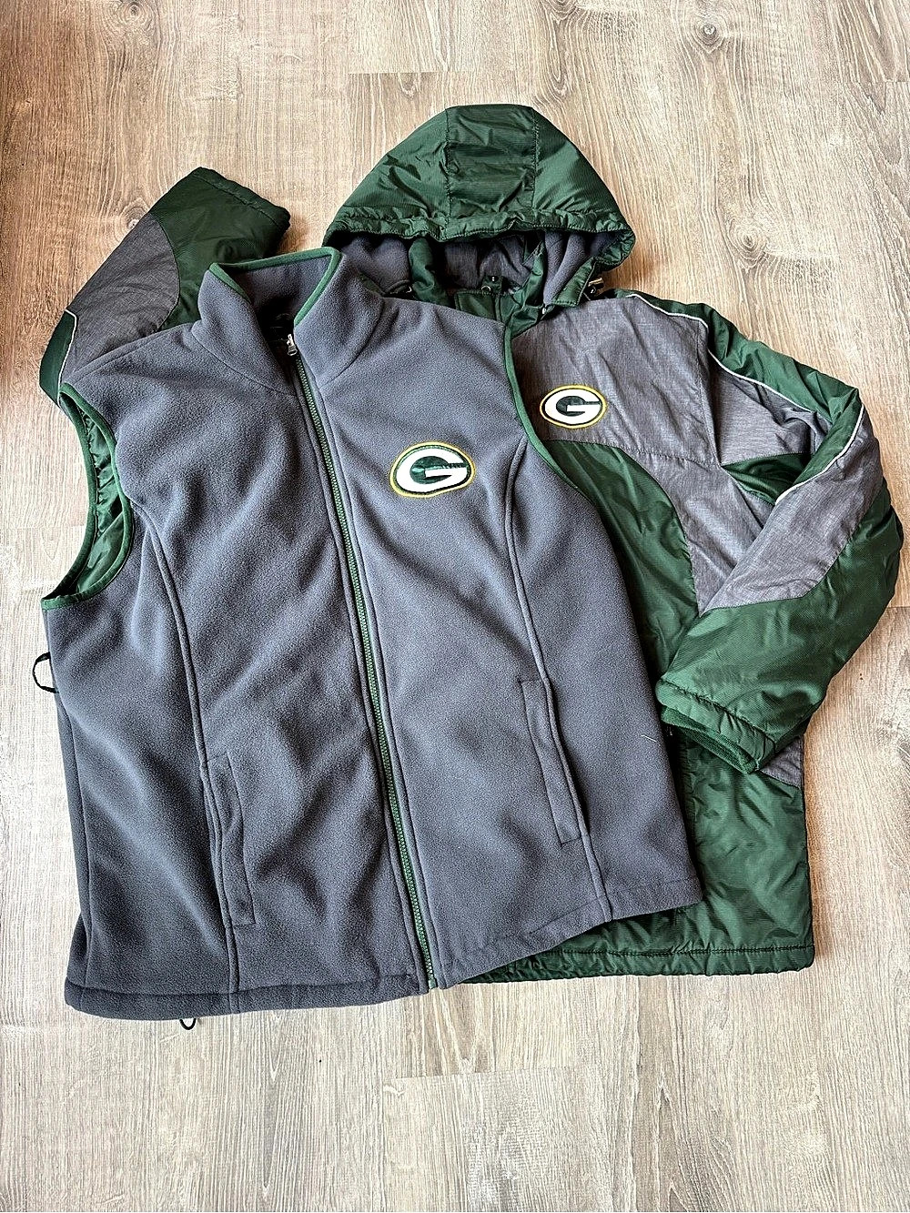 NFL Green Bay Packers G-III 3-in- Jacket Coat Vest Removable Hood Large